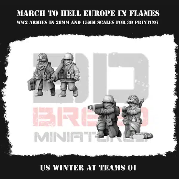 WW2 US G.I. WINTER AT TEAMS | 3DBreed 15mm Wargaming Miniatures
