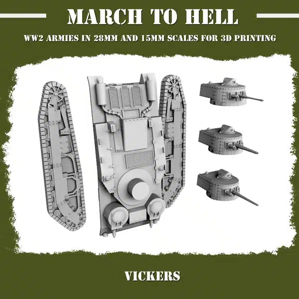 WW2 BRITISH ARMY VICKERS | 3DBreed 15mm Wargaming Miniatures