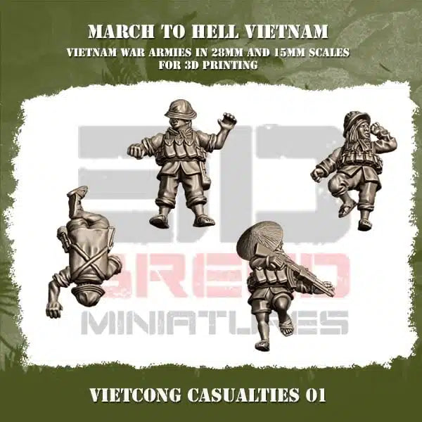 VIETNAM WAR VIETCONG CASUALTIES | 3DBreed 15mm Wargaming Miniatures