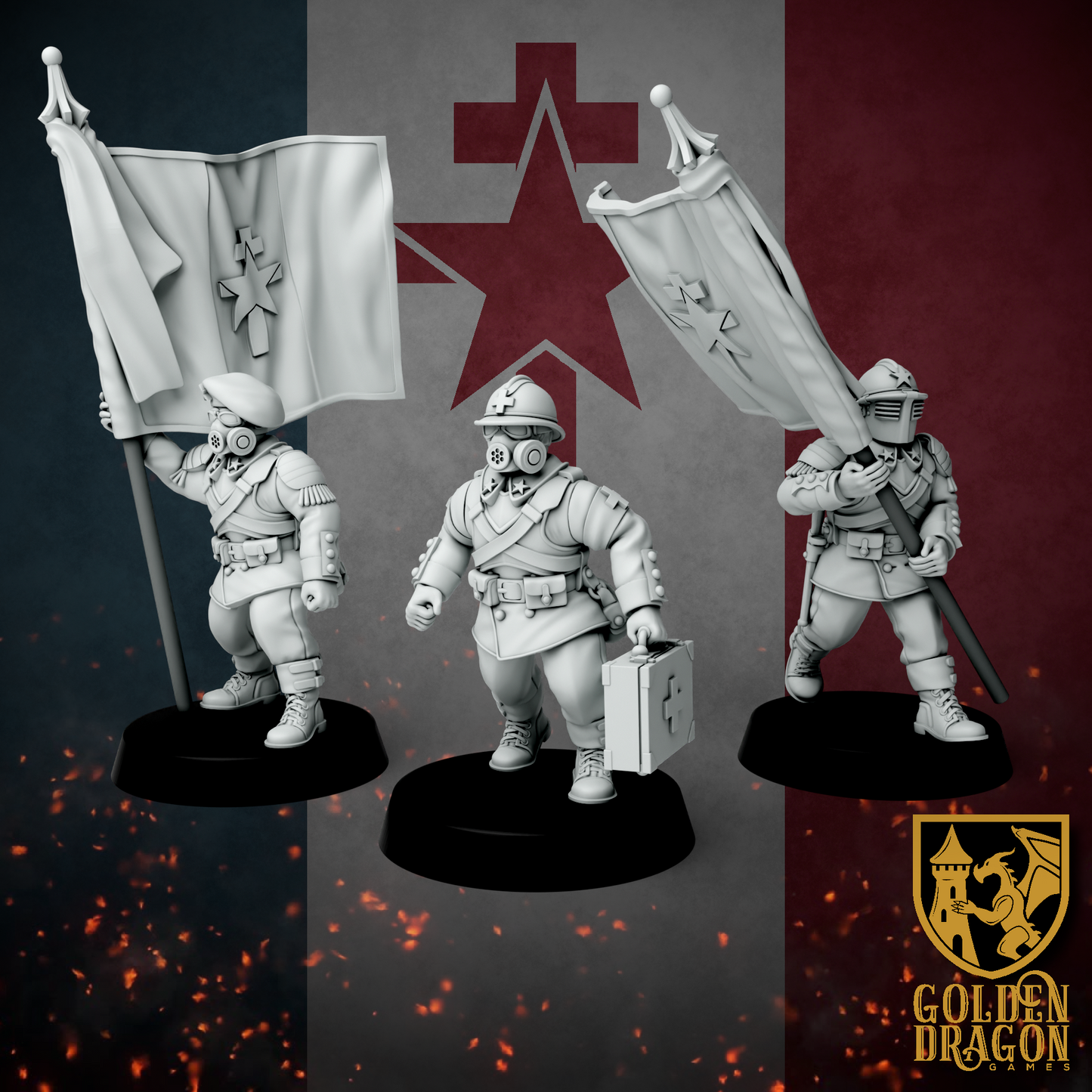 New French Republic Veteran Republican Guard | Golden Dragon Games Weird WW2 Role Playing Miniatures