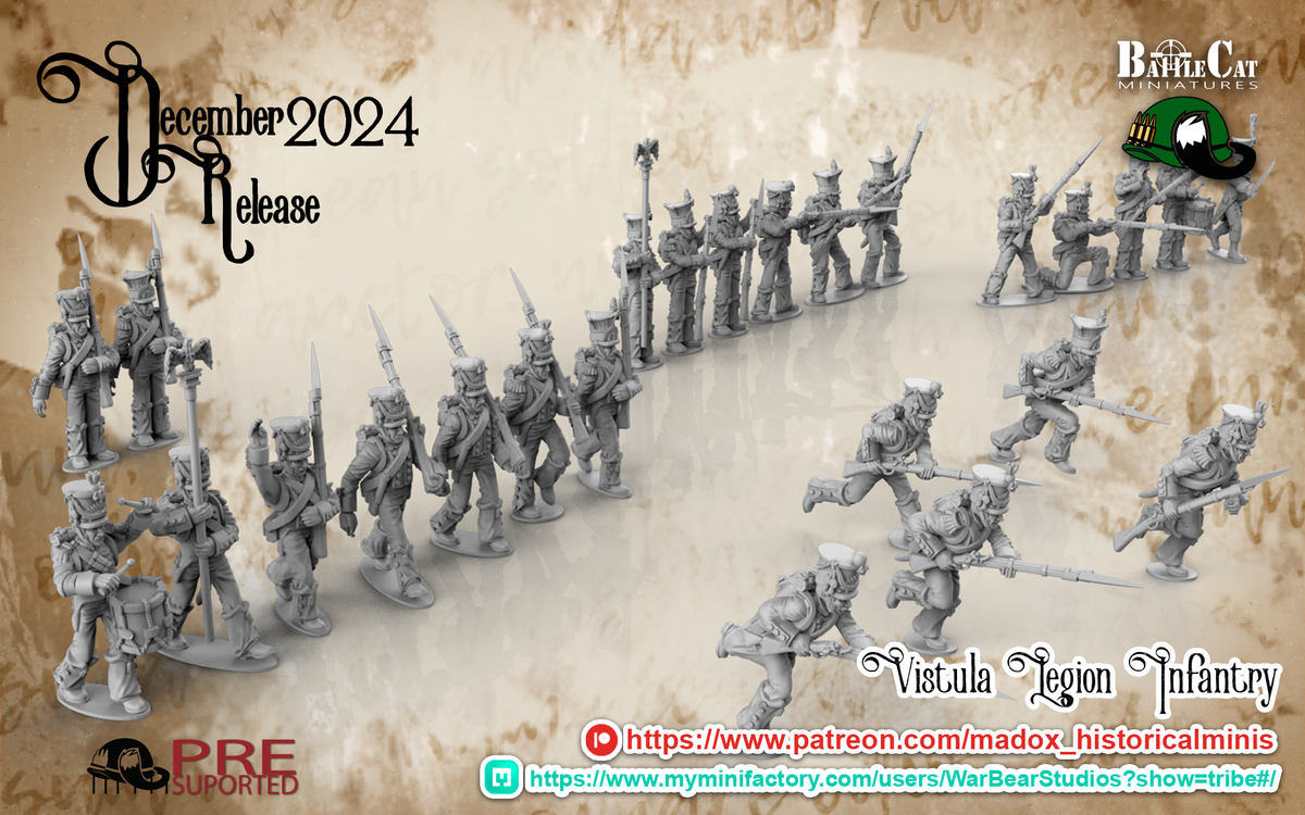 Napoleonic French Vistula Legion Infantry | Battlecat 28mm Historical Wargaming Miniatures Role Playing Miniatures