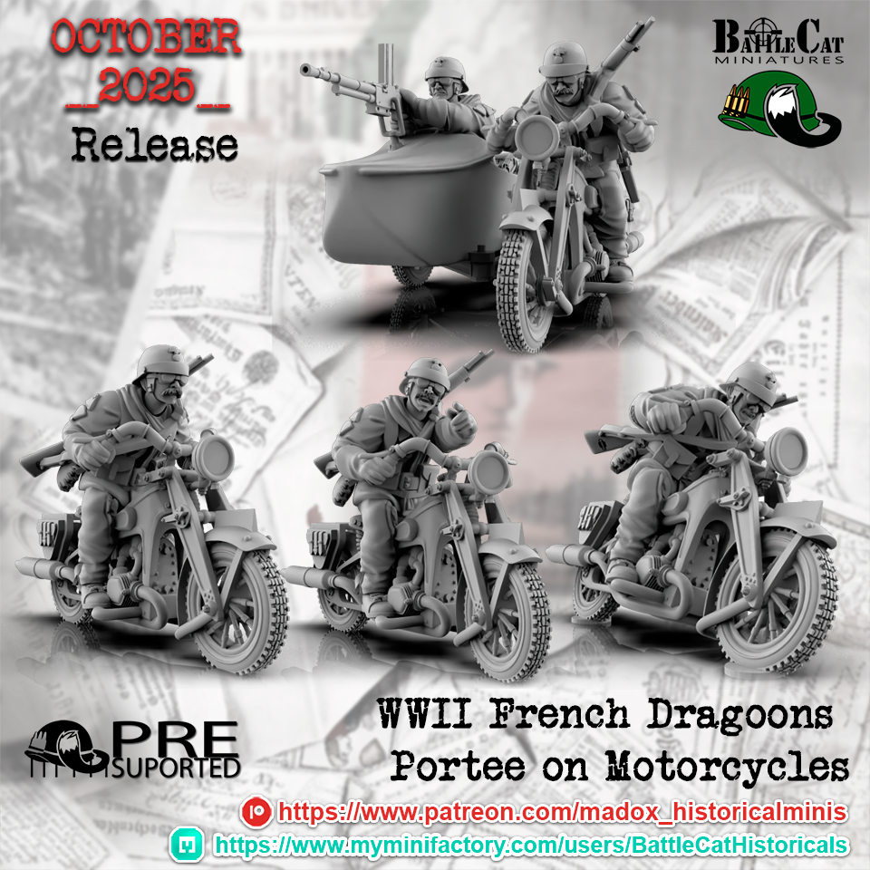 WW2 French Dragoons Portee | Battlecat 28mm Historical Wargaming Miniatures Role Playing Miniatures