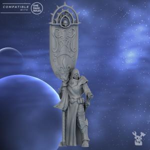 Silver Moon Bearer of the Standard | DakkaDakka.store Grimdark Wargaming Miniatures Role Playing Miniatures