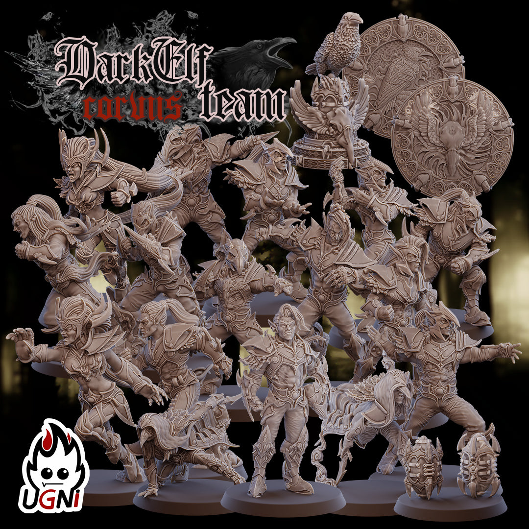 Dark Elf Fantasy Football Team | Ugni Miniatures Role Playing Miniatures