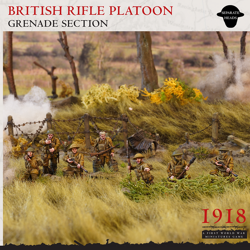 1918 British Grenade Section | Warfulcrum Games Historical WW1 Miniatures Role Playing Miniatures