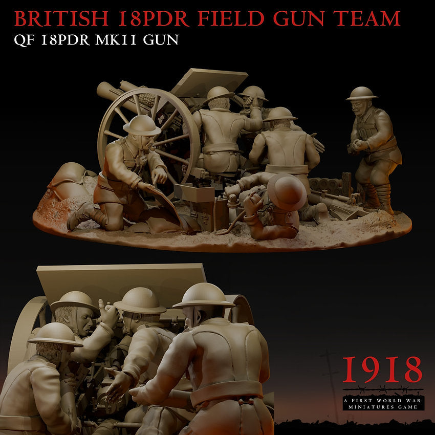 1918 British 18pdr Field Gun Team | Warfulcrum Games Historical WW1 Miniatures