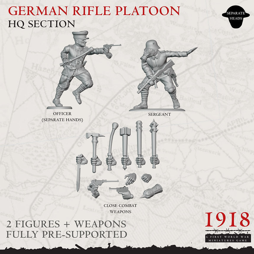 1918 German HQ Section | Warfulcrum Games Historical WW1 Miniatures Role Playing Miniatures