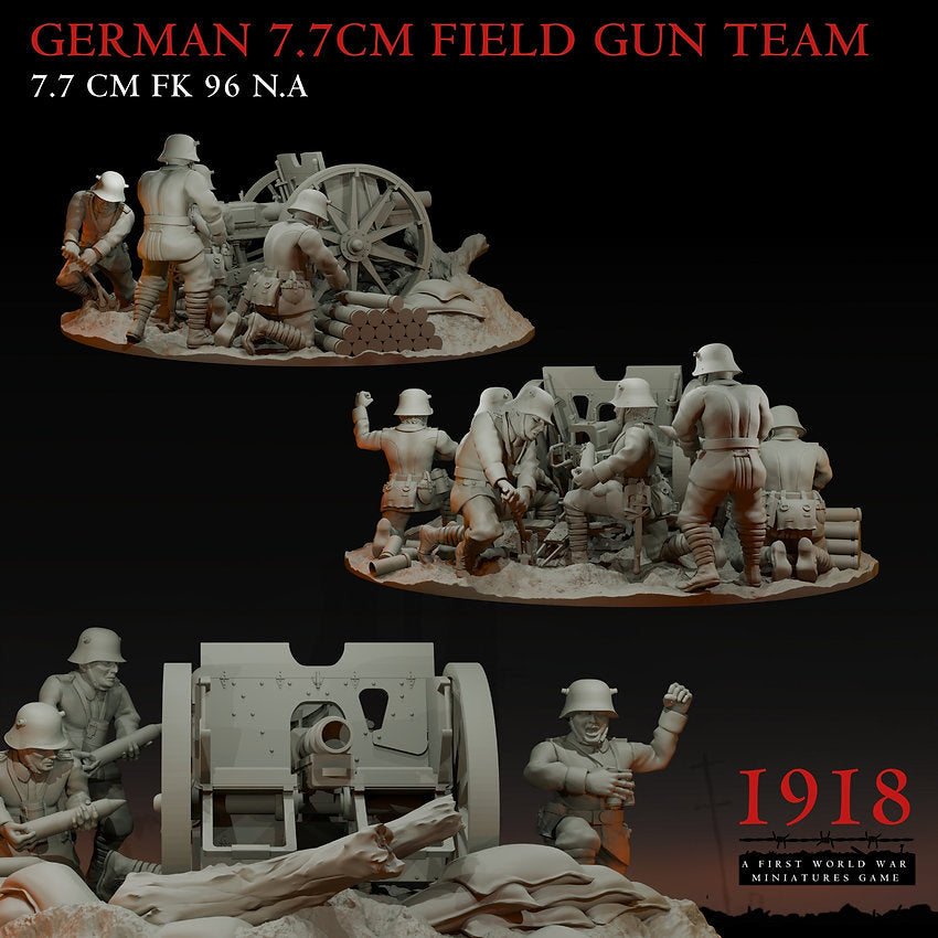 1918 German 7.7cm Field Gun Team | Warfulcrum Games Historical WW1 Miniatures