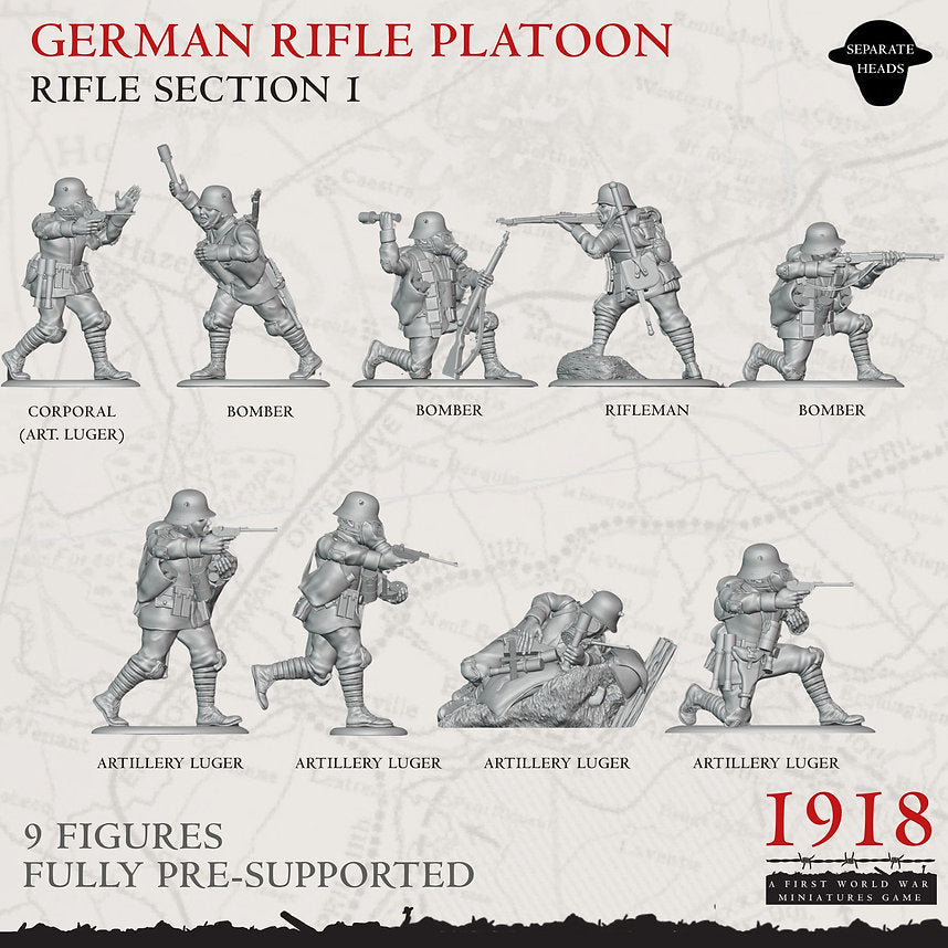 1918 German Rifle Section 1 | Warfulcrum Games Historical WW1 Miniatures Role Playing Miniatures