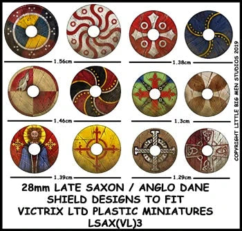 Late Saxon / Anglo Dane Shield Designs LSAX 3 Transfers - Victrix