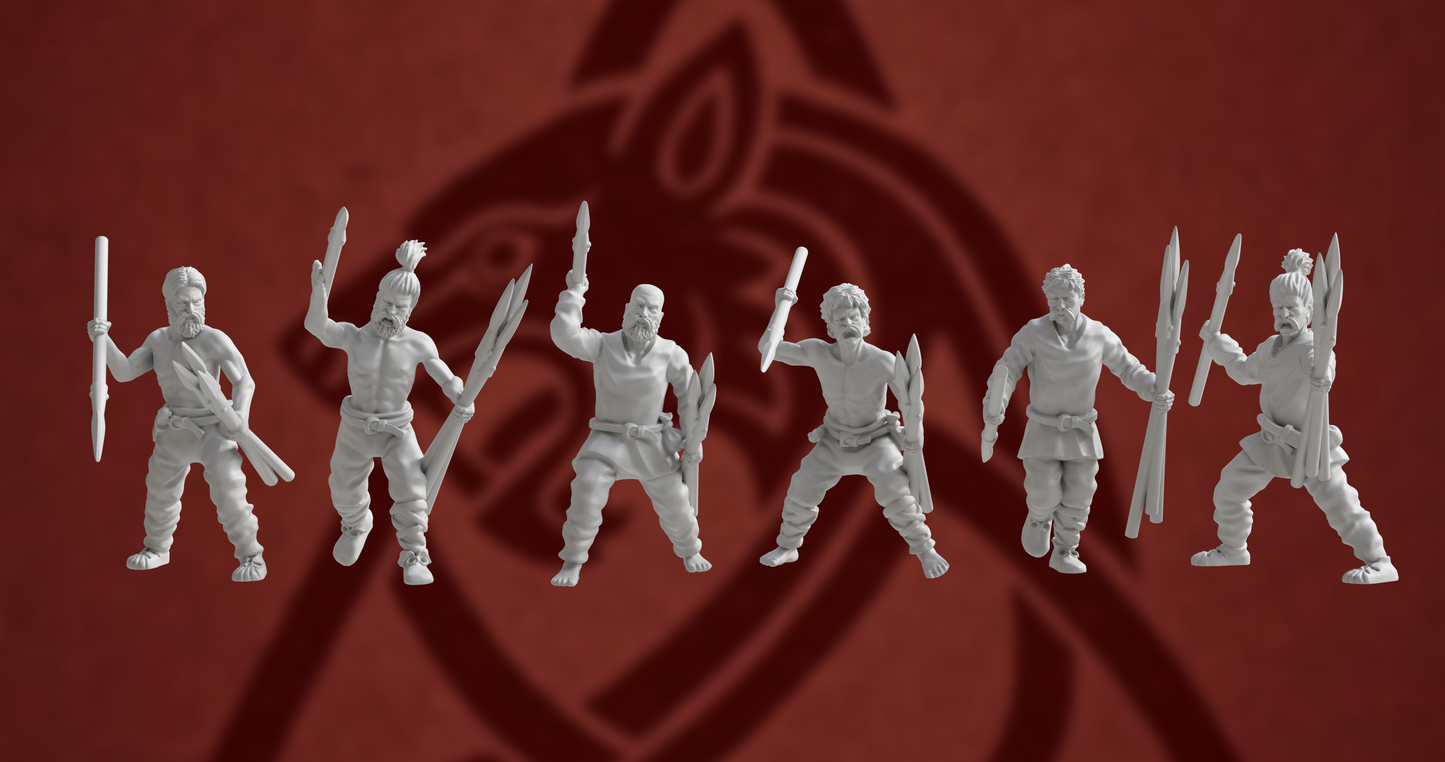 Germanic Tribes Levy Javelins | 3D Breed 28mm Ancients Wargaming Miniatures Role Playing Miniatures