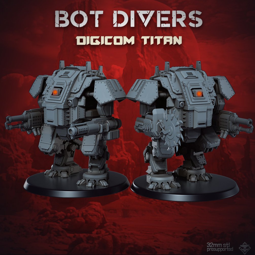 Heckdivers: Digicom Titan | Skullforge Studios 32mm Wargaming Miniatures Role Playing Miniatures
