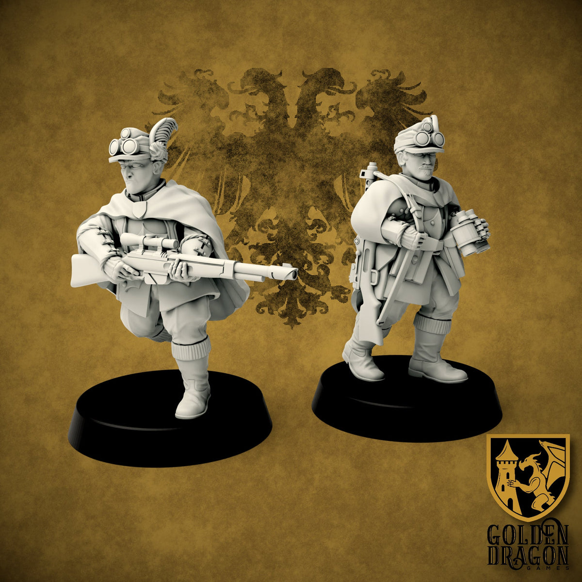 Holy Roman Empire Sharfschutze Team | Golden Dragon Games Weird WW2 Role Playing Miniatures