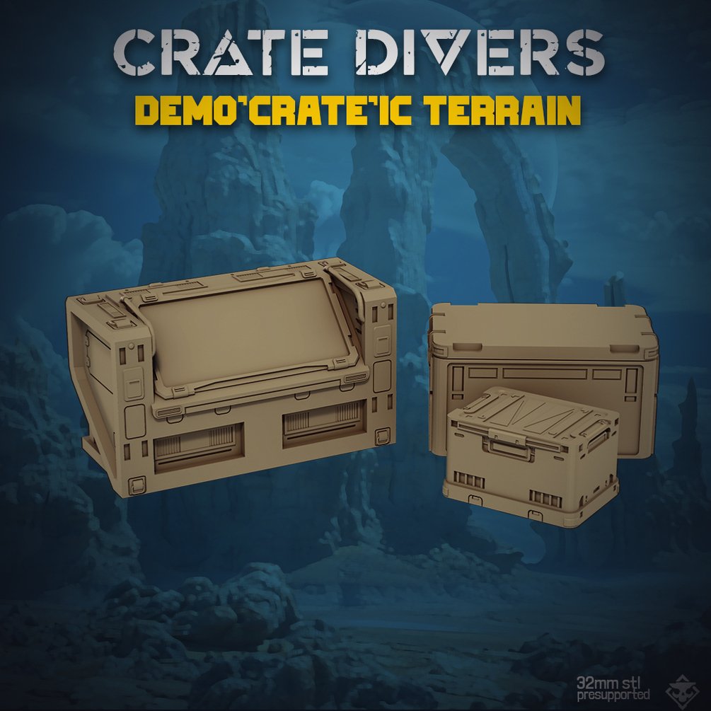Heckdivers: Demo’crate’ic Terrain | Skullforge Studios 32mm Wargaming Miniatures Role Playing Miniatures