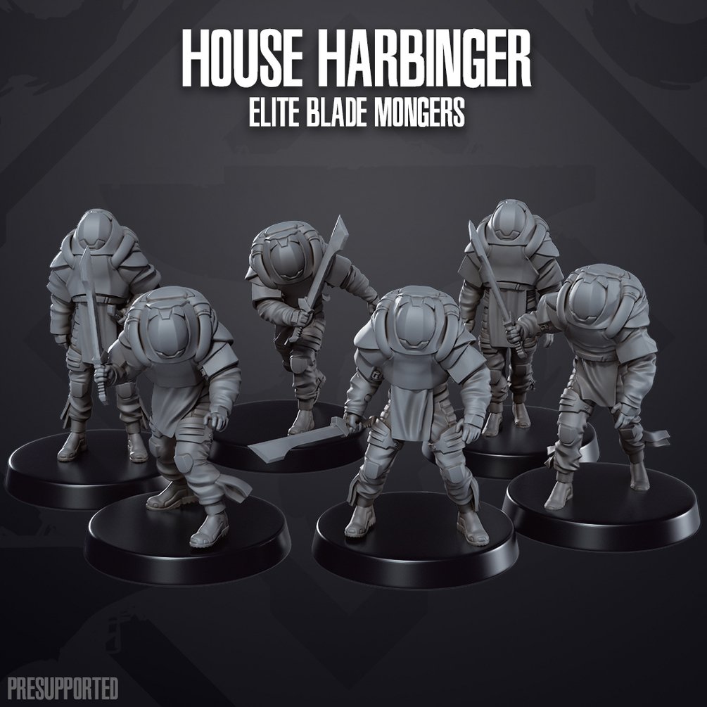 Oasis Imperium: House Harbinger Blade Mongers | Skullforge Studios 32mm Wargaming Miniatures Role Playing Miniatures