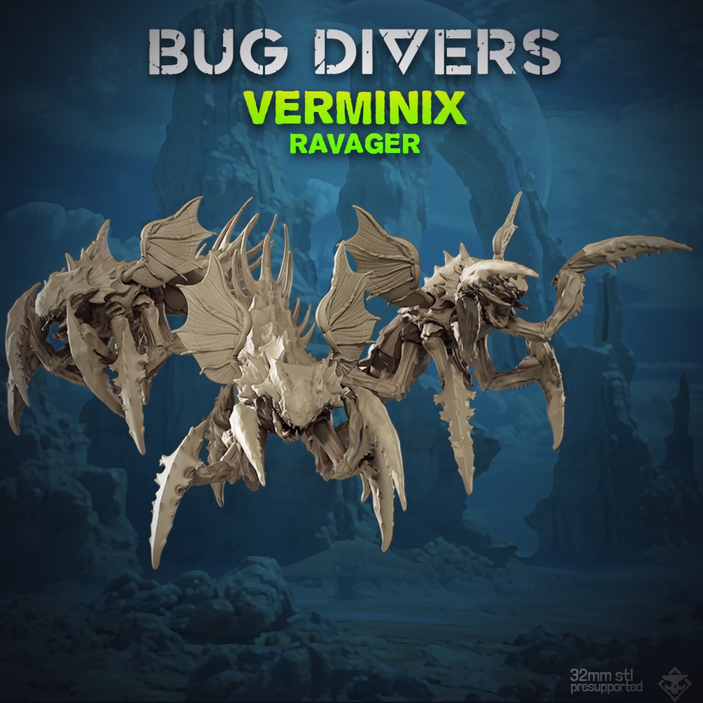 Heckdivers: Verminix Ravager | Skullforge Studios 32mm Wargaming Miniatures Role Playing Miniatures