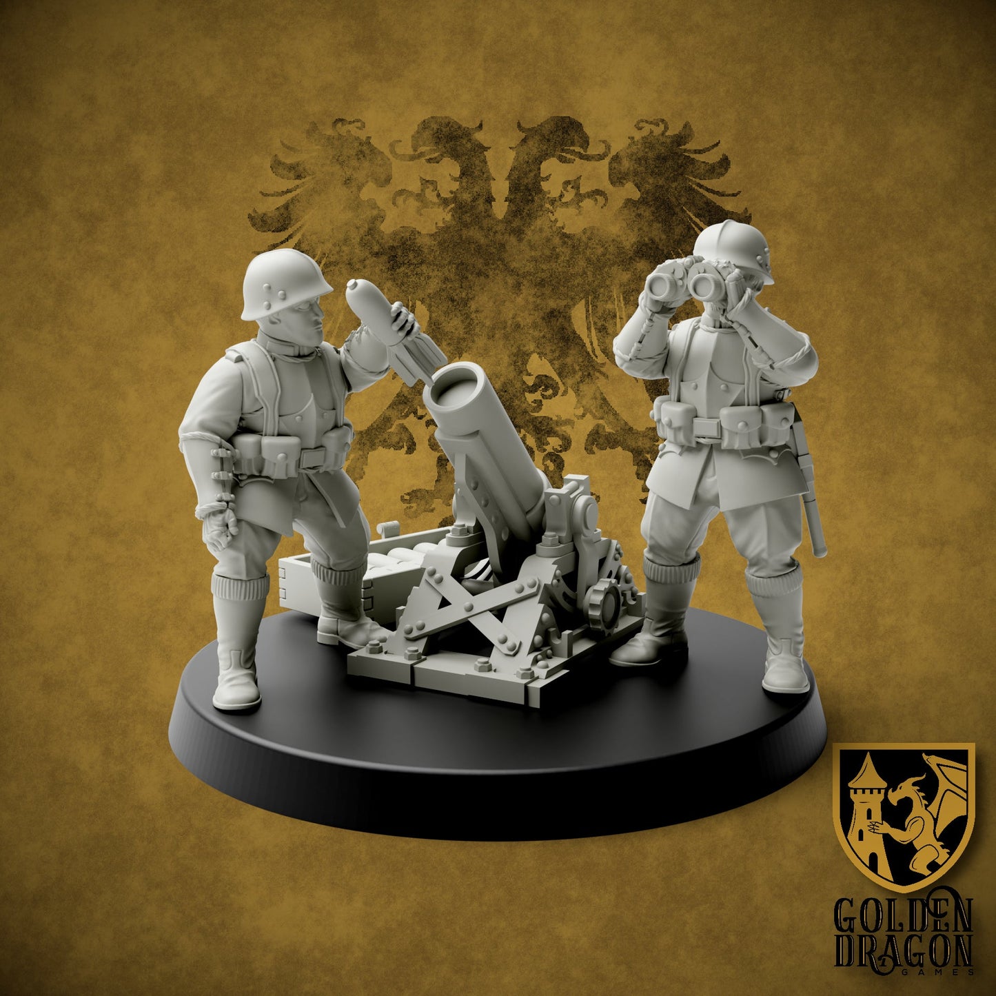 Holy Roman Empire Heavy Weapons | Golden Dragon Games Weird WW2 Mortar Role Playing Miniatures