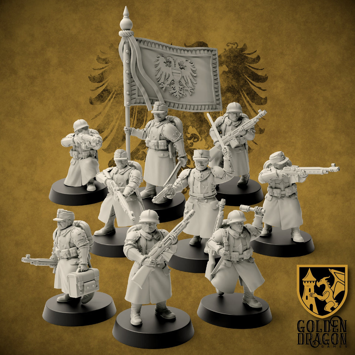 Holy Roman Empire Veterans and Command | Golden Dragon Games Weird WW2 Role Playing Miniatures