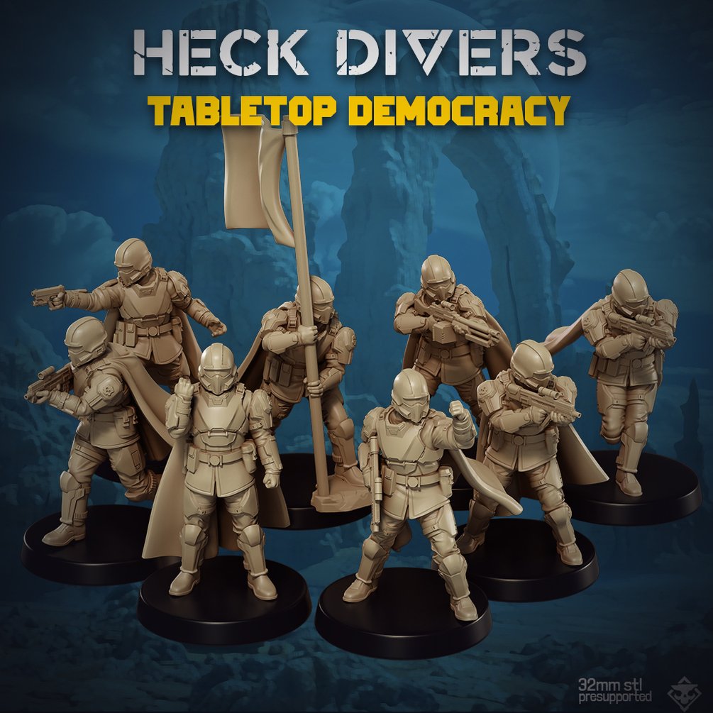 Heckdivers: Troopers | Skullforge Studios 32mm Wargaming Miniatures Role Playing Miniatures