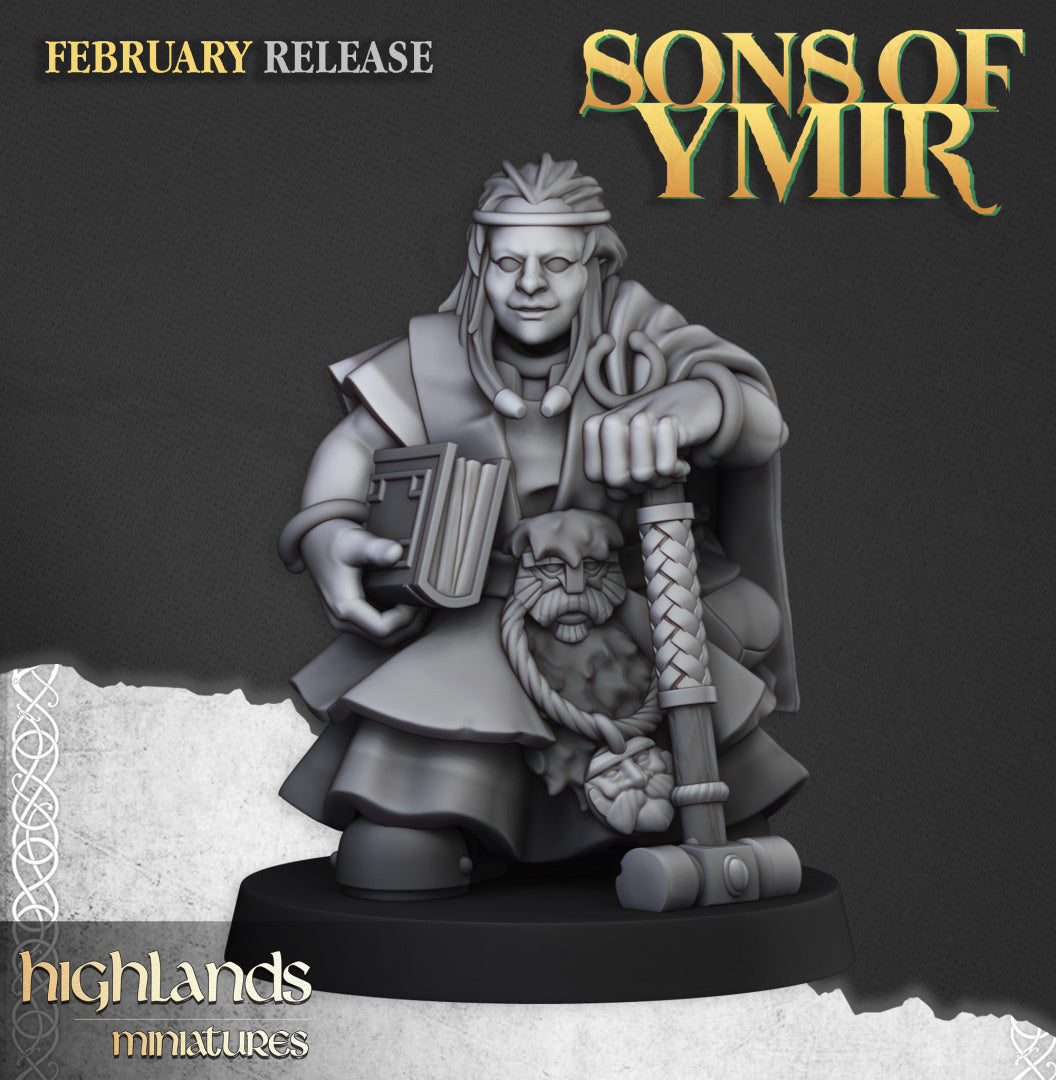 Sons Of Ymir Dwarven Runepriest 2 | Highlands Miniatures 28/32mm Fantasy Wargaming Miniatures Role Playing Miniatures
