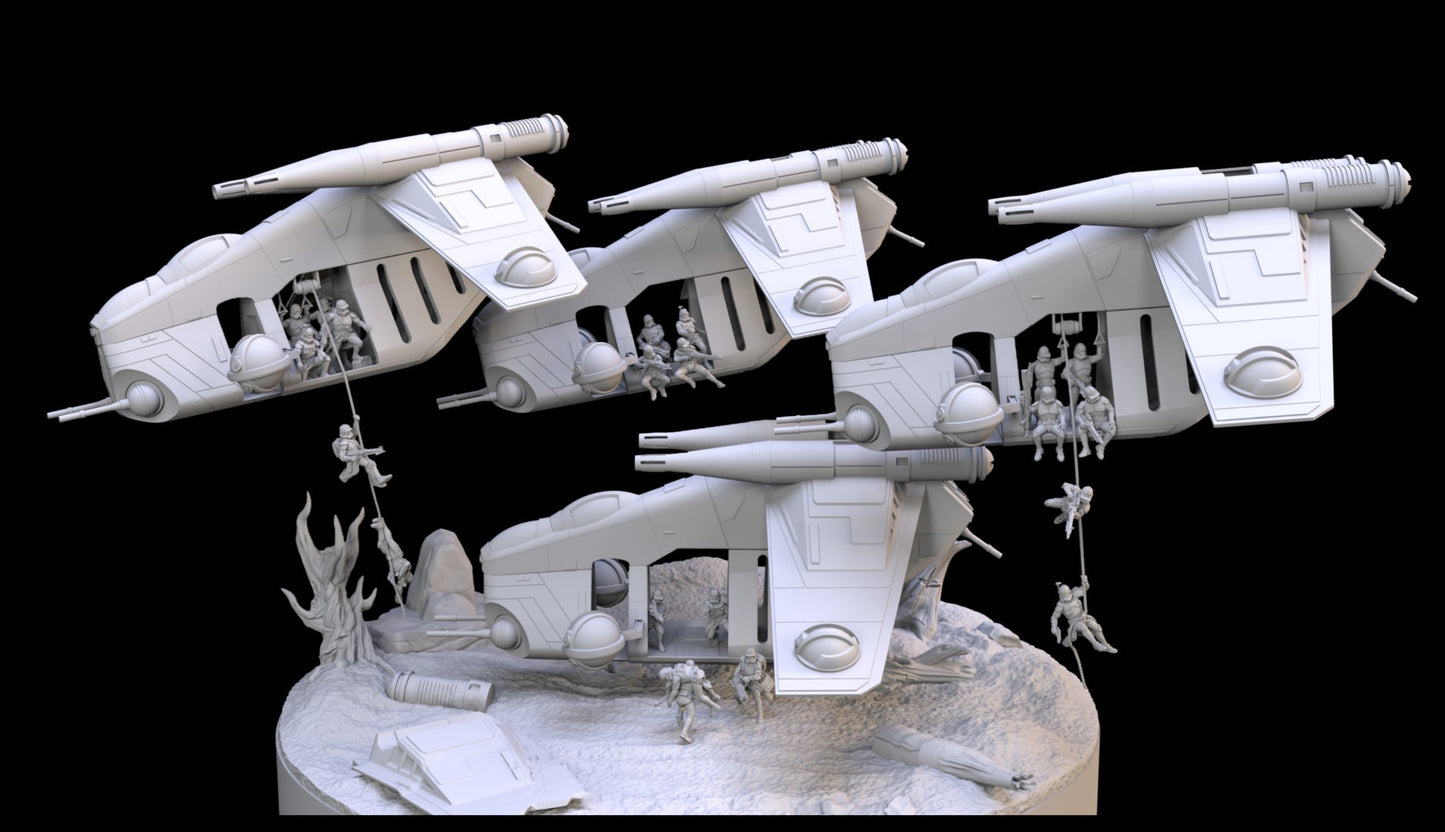 Clone Army LAAT Gunship |Galactic Armory 32mm SCI-FI Wargaming Miniatures Role Playing Miniatures