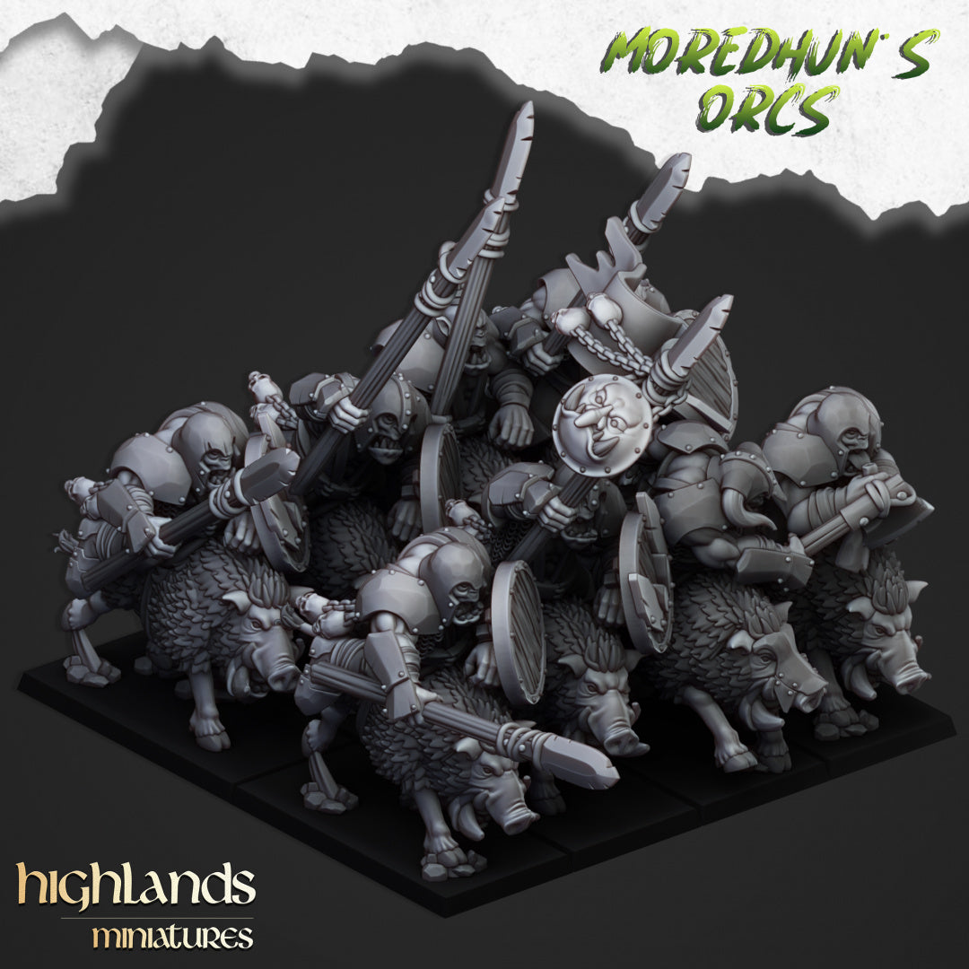 Moredhun’s Orcs Cavalry | Highlands Miniatures 28/32mm Fantasy Wargaming Miniatures Role Playing Miniatures