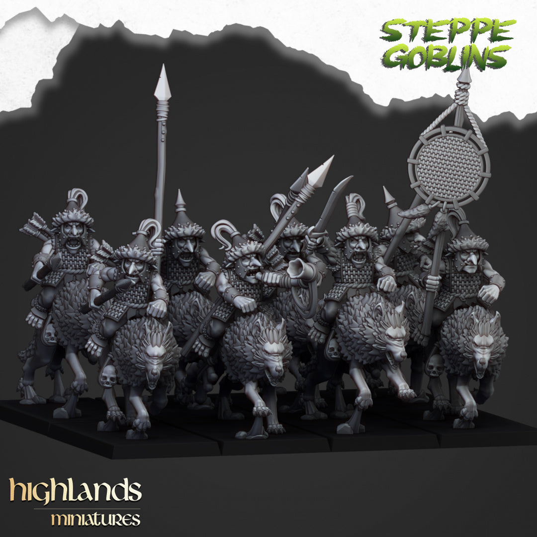Steppe Goblins Riders | Highlands Miniatures 28/32mm Fantasy Wargaming Miniatures (Copy) Role Playing Miniatures