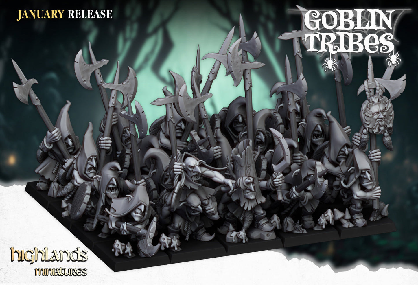 Swamp Goblins Pikemen | Highlands Miniatures 28/32mm Fantasy Wargaming Miniatures Role Playing Miniatures