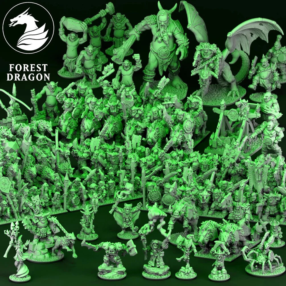 Orcs n Goblins Army Bundle | Forest Dragon 10mm Fantasy Wargaming Miniatures Role Playing Miniatures
