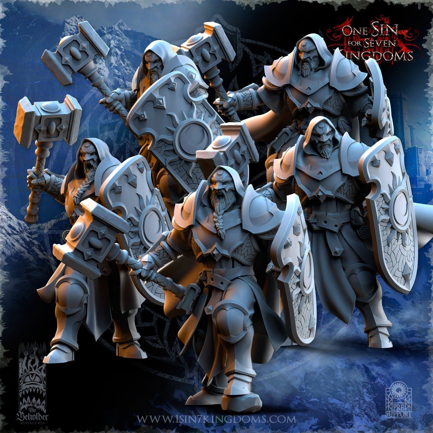 Stormwolves Moonhowlers Shields | The Beholder Miniatures 28/32mm Fantasy Wargaming Miniatures