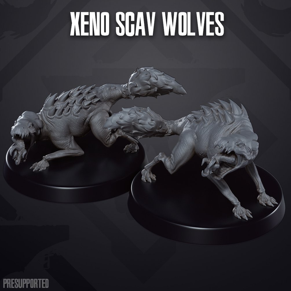 Xeno Scav Wolves | Skullforge Studios 32mm Wargaming Miniatures Role Playing Miniatures