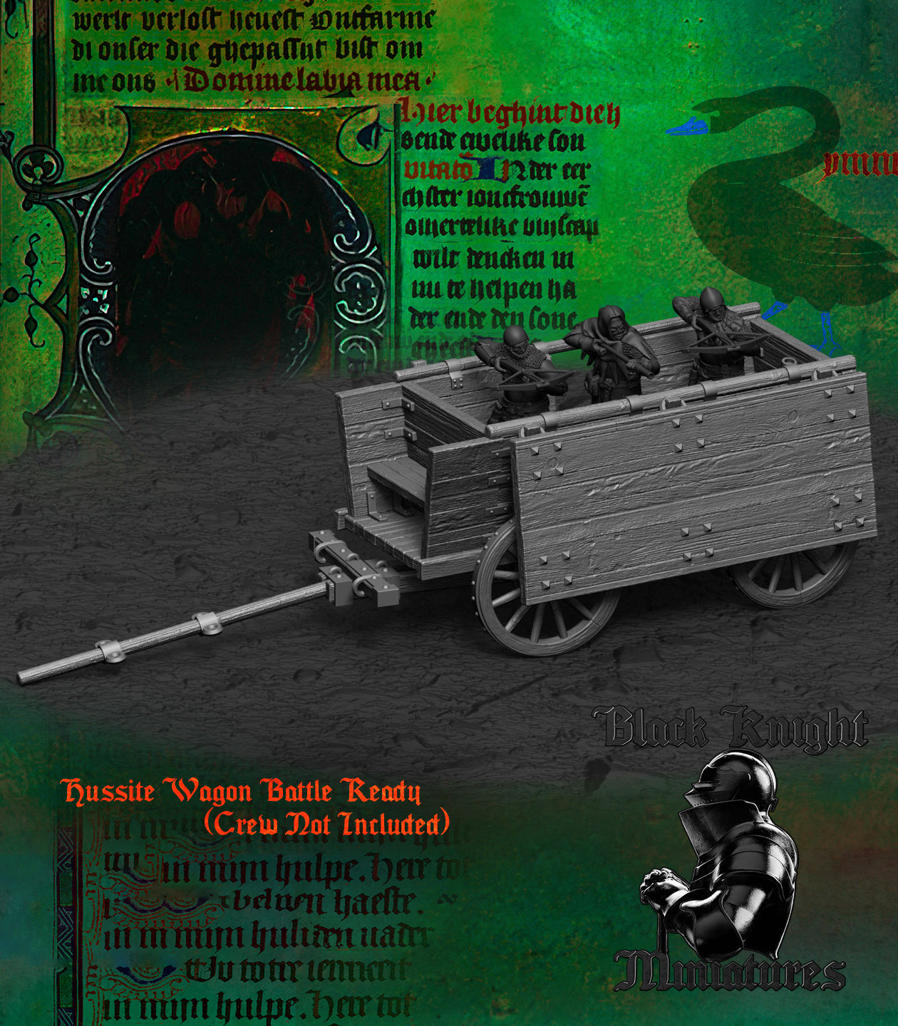15th Century Hussite War Wagon Deployed | Black Knight Miniatures 28mm Historical Wargaming Miniatures