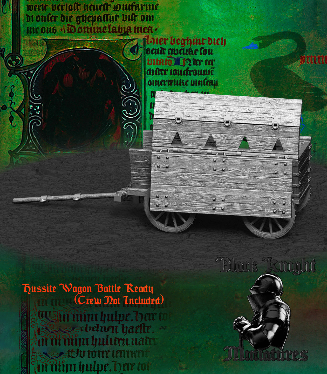 15th Century Hussite War Wagon Deployed | Black Knight Miniatures 28mm Historical Wargaming Miniatures
