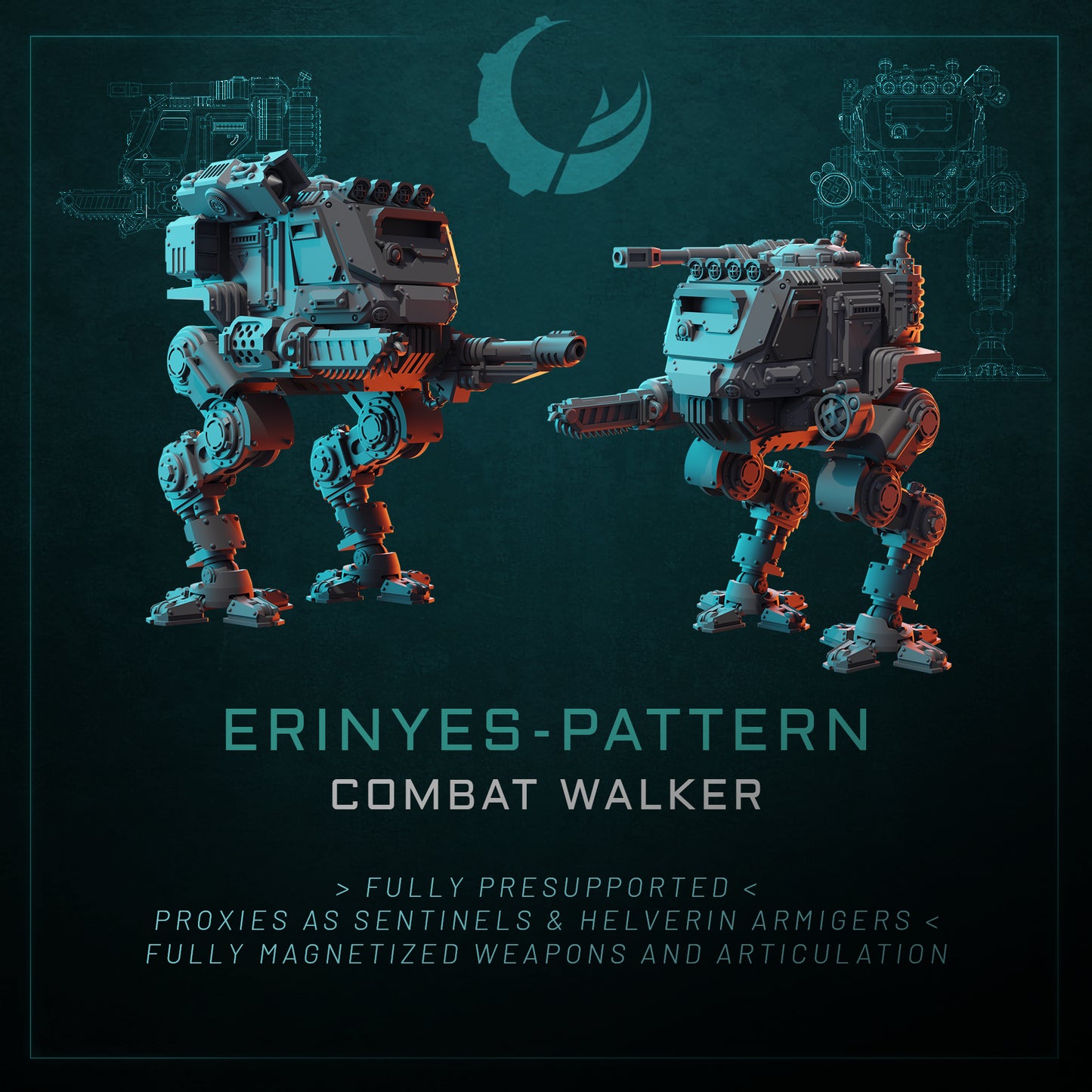 ERINYES-PATTERN COMBAT WALKER | Maelstrom Designworks Grimdark Wargaming Miniatures