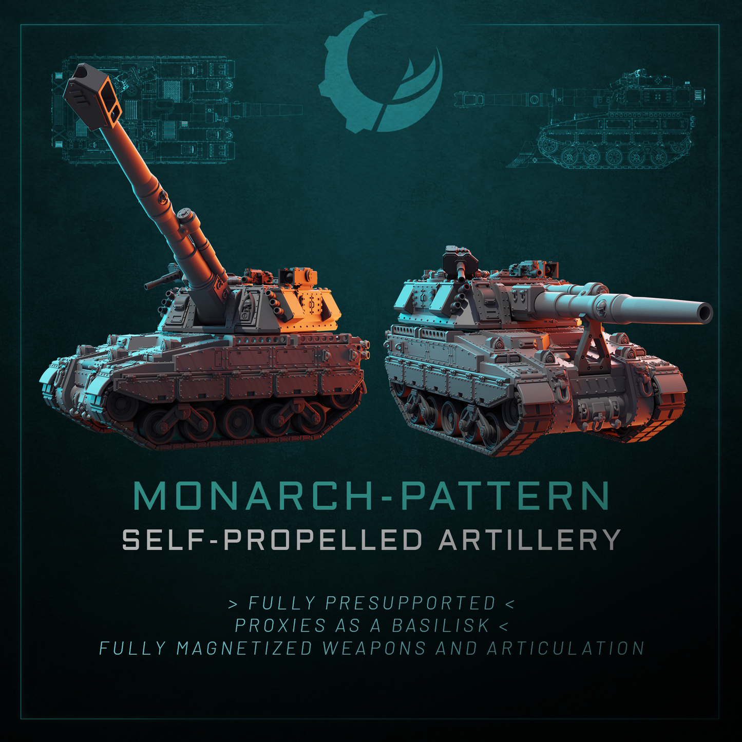 MONARCH-PATTERN SELF-PROPELLED ARTILLERY | Maelstrom Designworks Grimdark Wargaming Miniatures