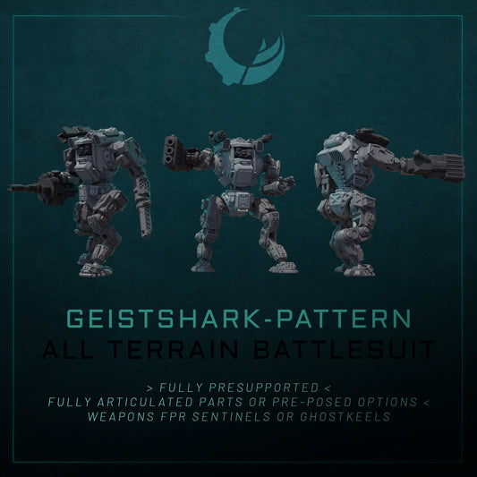 GEISTSHARK-PATTERN ALL TERAIN BATTLESUIT | Maelstrom Designworks Grimdark Wargaming Miniatures