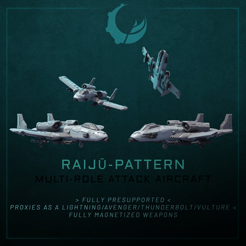 RAIJU-PATTERN MULTI-ROLE ATTACK AIRCRAFT | Maelstrom Designworks Grimdark Wargaming Miniatures
