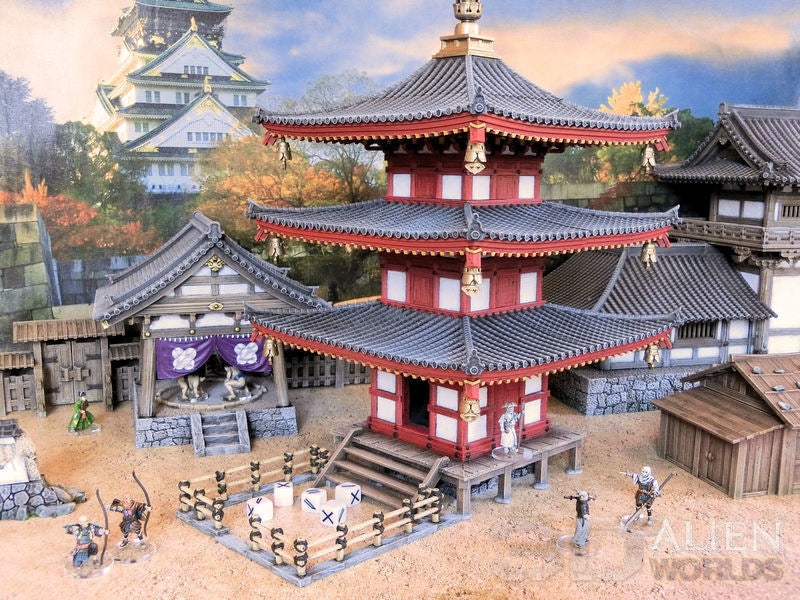Feudal Japan Pagoda Dice Tower | 3DAlienWorlds Fantasy and Historical Wargaming Terrain Role Playing Miniatures