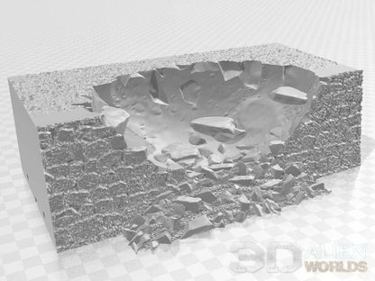 Feudal Japan Ruined Castle Wall | 3DAlienWorlds Fantasy and Historical Wargaming Terrain Role Playing Miniatures
