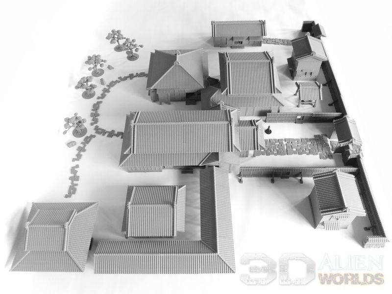 Feudal Japanese Lord’s House Set | 3DAlienWorlds Fantasy and Historical Wargaming Terrain Role Playing Miniatures