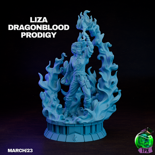 Dragonblood Prodigy Liza 2 | TPK Lab 32mm Fantasy Tabletop RPG Miniatures Role Playing Miniatures
