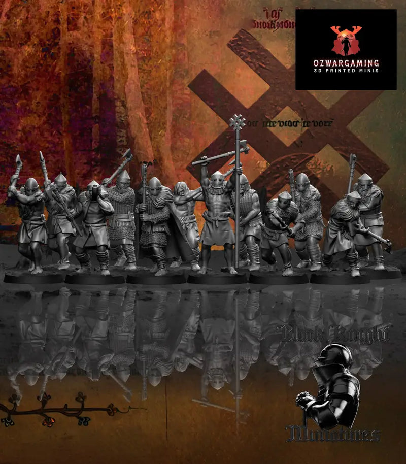 13th Century Samogitian Axe men | Black Knight Miniatures 28mm Historical Wargaming Miniatures Role Playing Miniatures