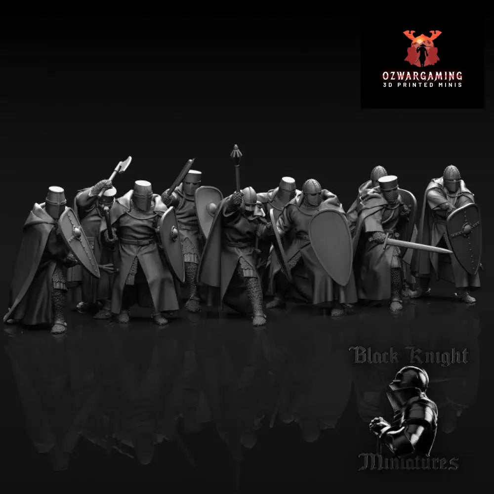 13th Century Teutonic Order Knights Weapon and Shield | Black Knight Miniatures 28mm Historical Wargaming Miniatures