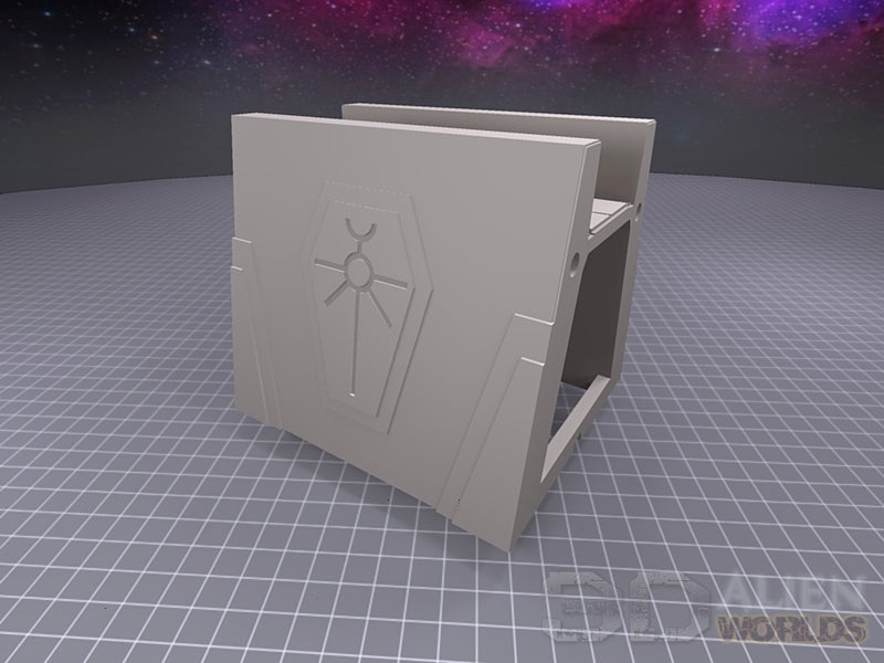 Necrontyr Wall Sections | 3DAlienWorlds Grimdark Wargaming Terrain Straight Section Role Playing Miniatures