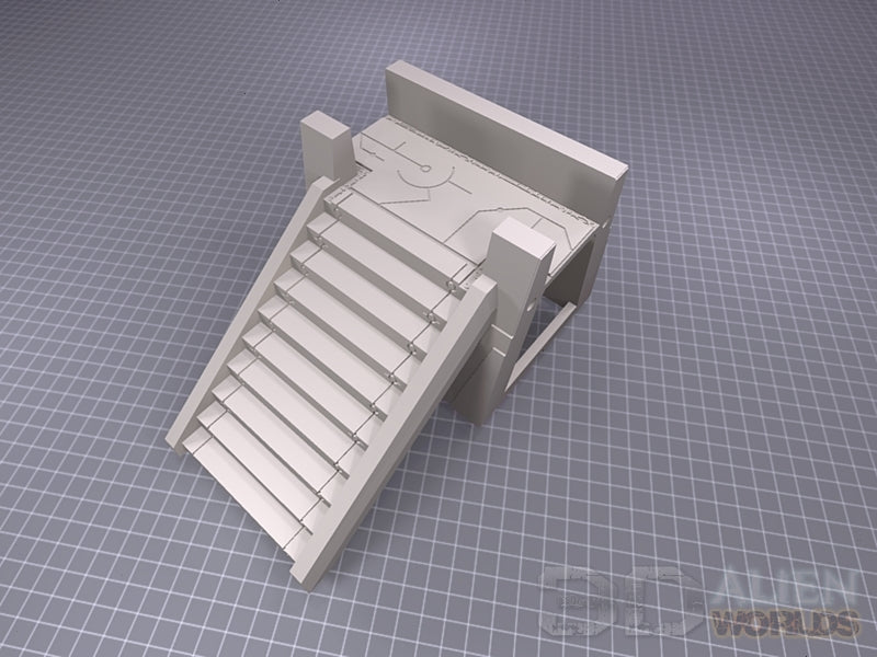 Necrontyr Wall Sections | 3DAlienWorlds Grimdark Wargaming Terrain Stair Junction Role Playing Miniatures