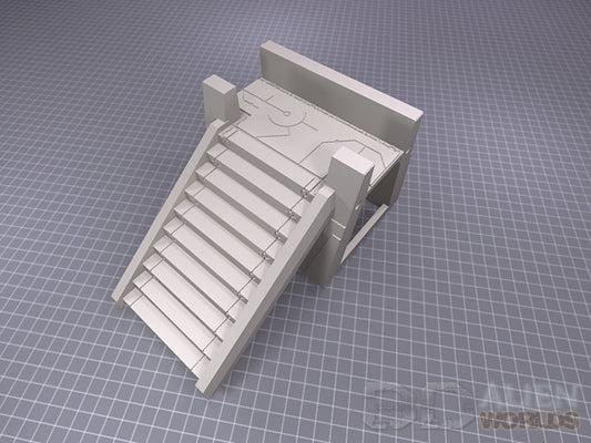 Necrontyr Wall Sections | 3DAlienWorlds Grimdark Wargaming Terrain Stair Junction Role Playing Miniatures