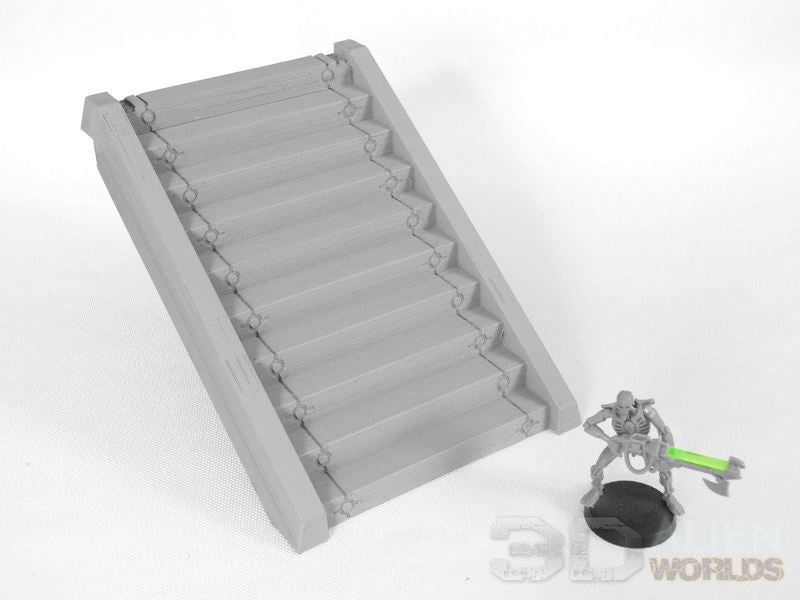 Necrontyr Wall Sections | 3DAlienWorlds Grimdark Wargaming Terrain Stairs Role Playing Miniatures