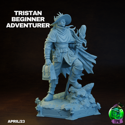 Tristan the Adventurer | TPK Lab 32mm Fantasy Tabletop RPG Miniatures Role Playing Miniatures