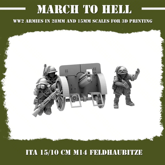 WW2 ITALIAN ARMY (BERSAGLIERI) M14 FELDHAUBITZE | 3DBreed 15mm Wargaming Miniatures