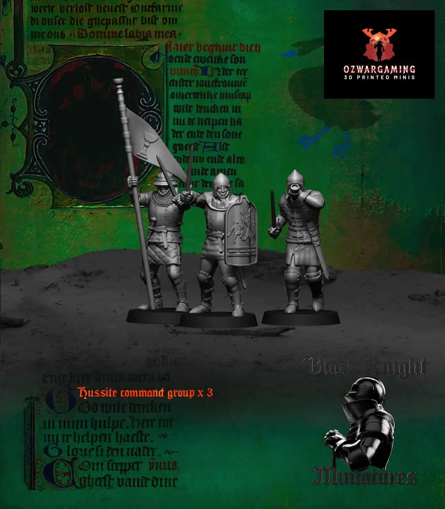 15th Century Hussite Command Group | Black Knight Miniatures 28mm Historical Wargaming Miniatures Role Playing